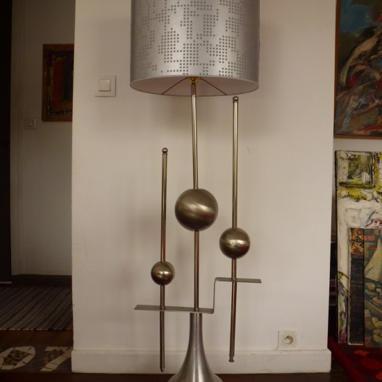 Lampe de sol en métal design 1970