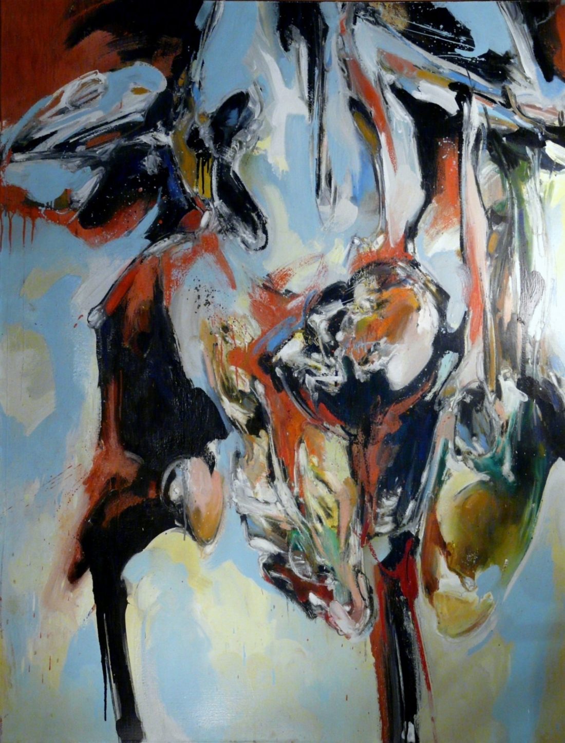 peinture de Laurent Dubé, artiste contemporain, grand coloriste ,composition expressionniste