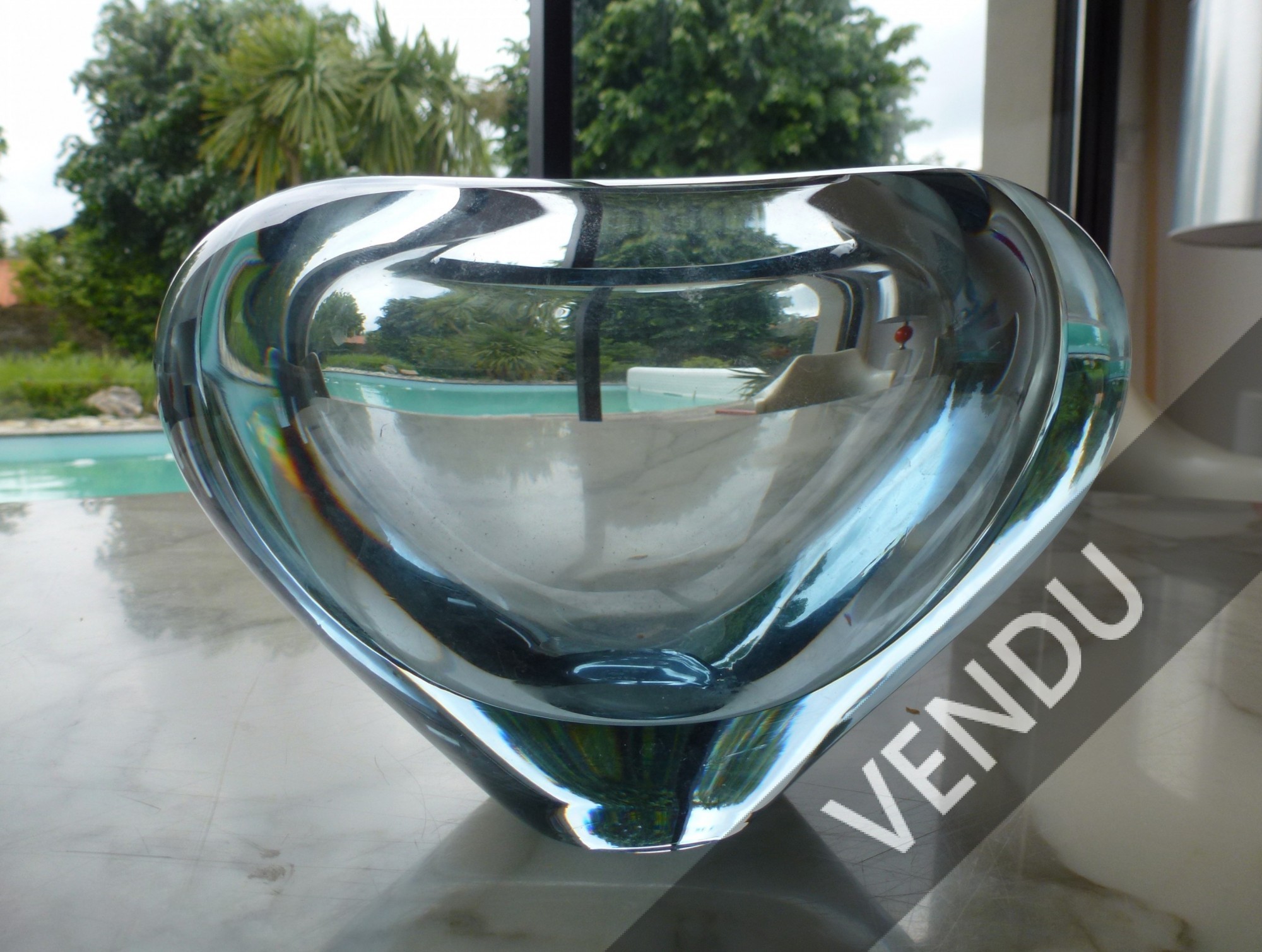 Vases coeur de Per Lutken (1916/ 1998) verrier phare de Holmegaard ,vases coeur dans les années 60
