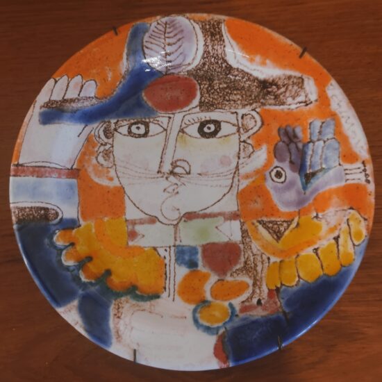 Assiettes en céramique Giovanni de Simone, design italien années 50-60, pièces uniques