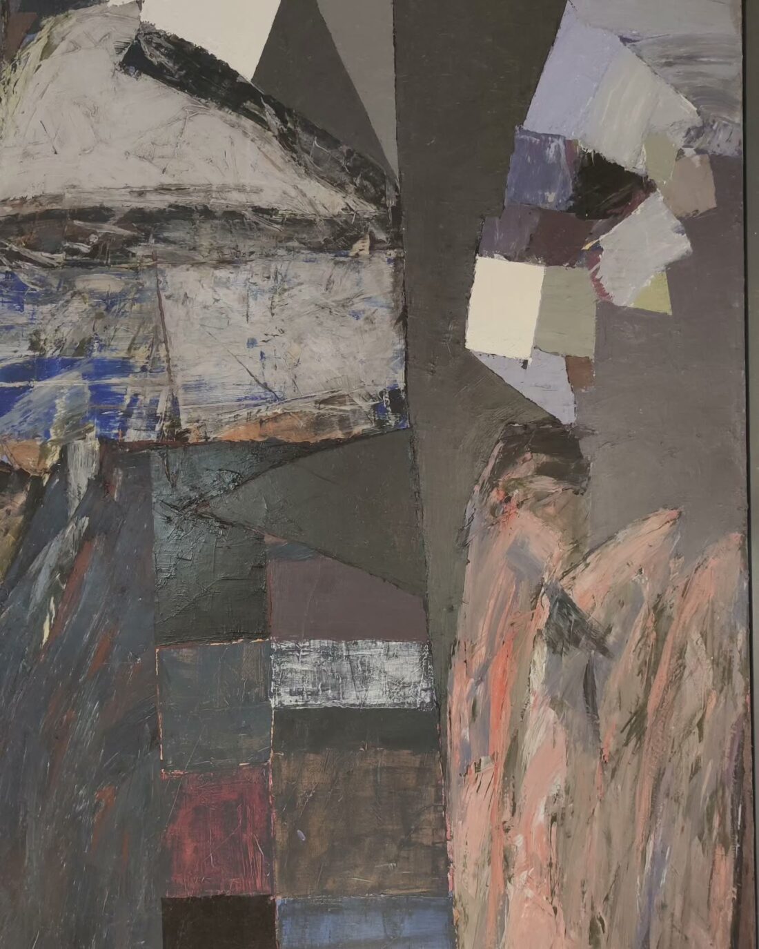 Grande huile sur toile abstraite 150x120 cm, tableau contemporain, décoration moderne, art XXe siècle