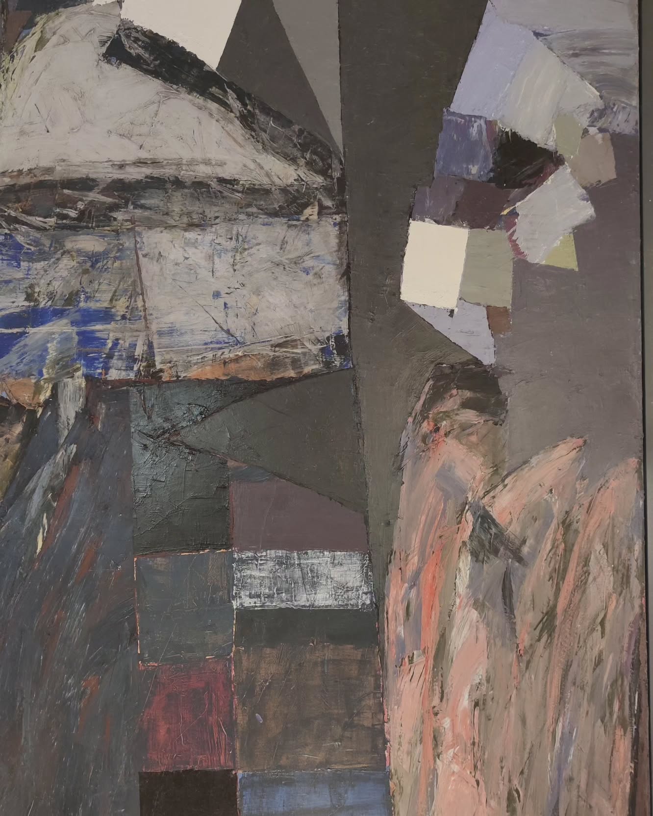 Grande huile sur toile abstraite 150x120 cm, tableau contemporain, décoration moderne, art XXe siècle