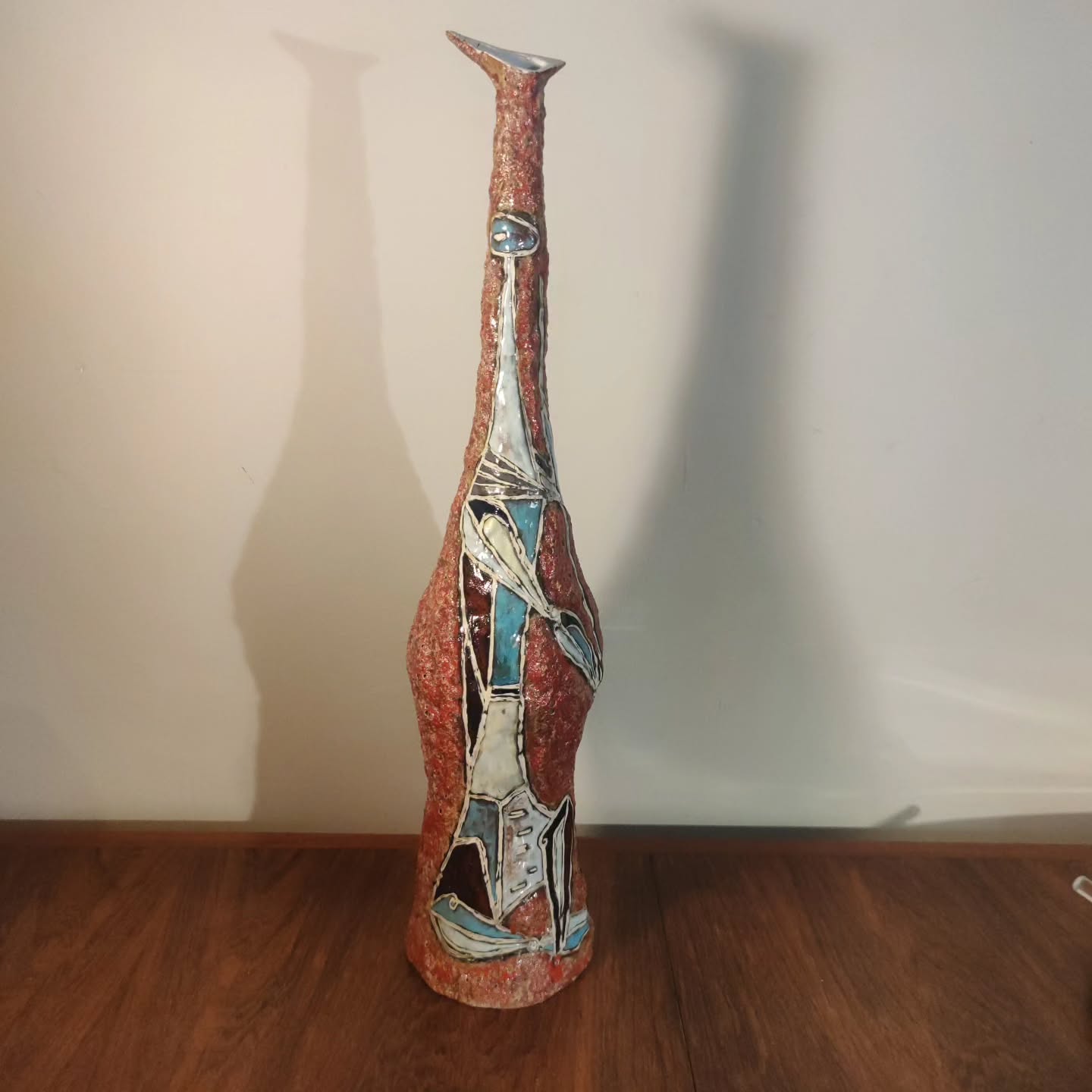 Grande céramique de Marcello Fantoni, vase italien des années 60, 53 cm