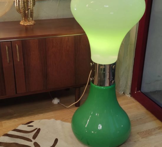 Carlo Nason, lampe vintage, verre de Murano, design italien, années 1960, éclairage, couleur rare, Mazzega, sixties lighting, vert