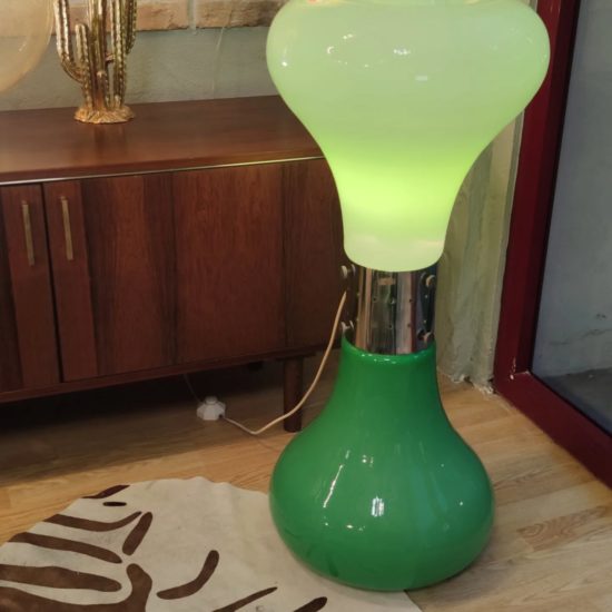 Carlo Nason, lampe vintage, verre de Murano, design italien, années 1960, éclairage, couleur rare, Mazzega, sixties lighting, vert
