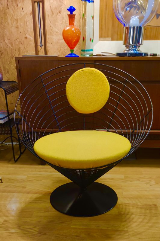 Paire de fauteuils Wire Cone Chair Verner Panton, Danemark, années 60, Fritz Hansen, design scandinave
