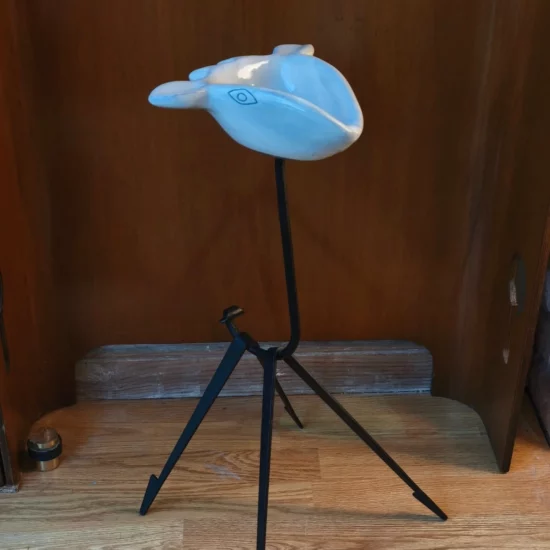 Vide-poche Roger Capron, chèvre stylisée en céramique, design zoomorphe années 60, pièce vintage rare