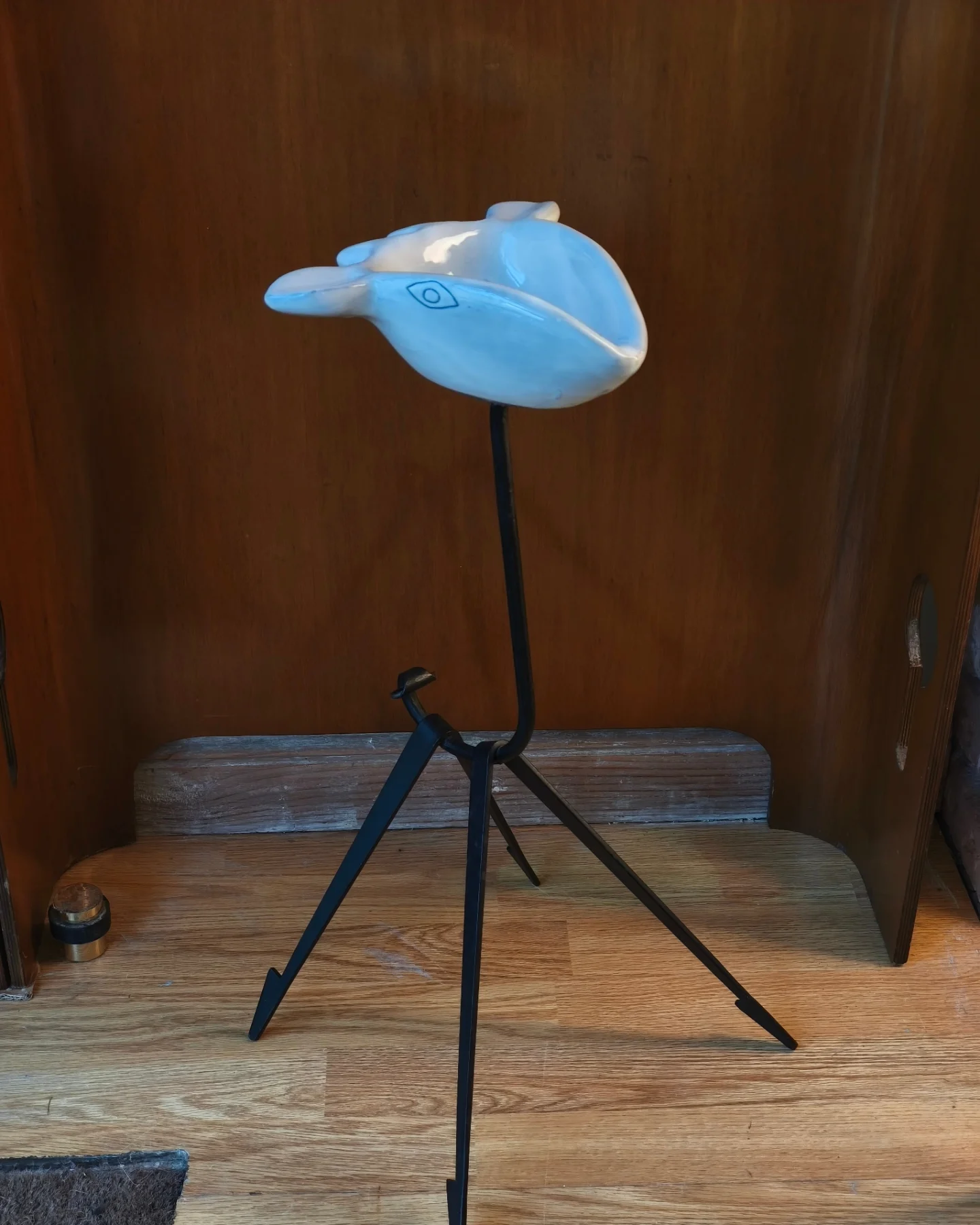 Vide-poche Roger Capron, chèvre stylisée en céramique, design zoomorphe années 60, pièce vintage rare