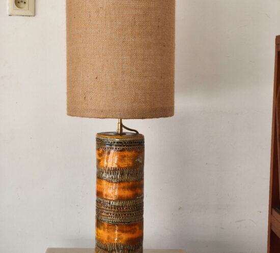 Lampe à poser Poterie Périgordine pied en céramique vintage française années 70 design artisanal