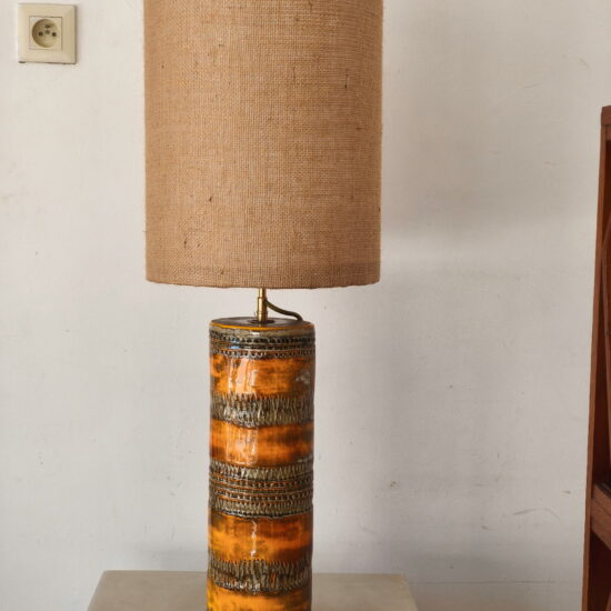 Lampe à poser Poterie Périgordine pied en céramique vintage française années 70 design artisanal