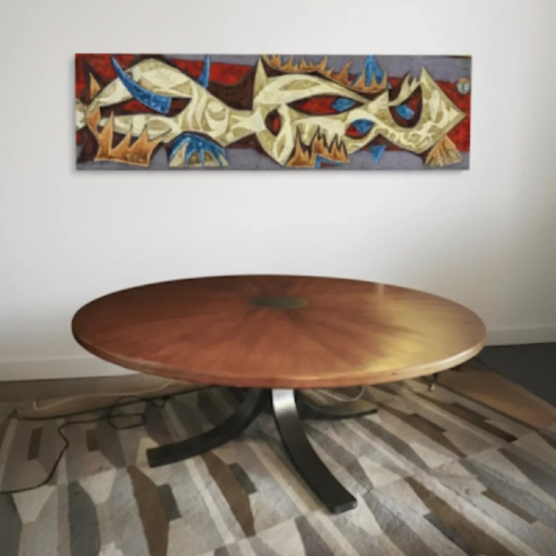 Table basse ronde Osvaldo Borsani, design italien années 60