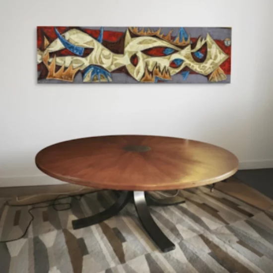 Table basse ronde Osvaldo Borsani, design italien années 60