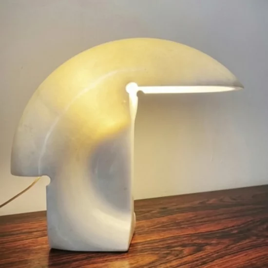 Lampe Biagio Tobia Scarpa 1968 Flos en marbre blanc massif design italien vintage